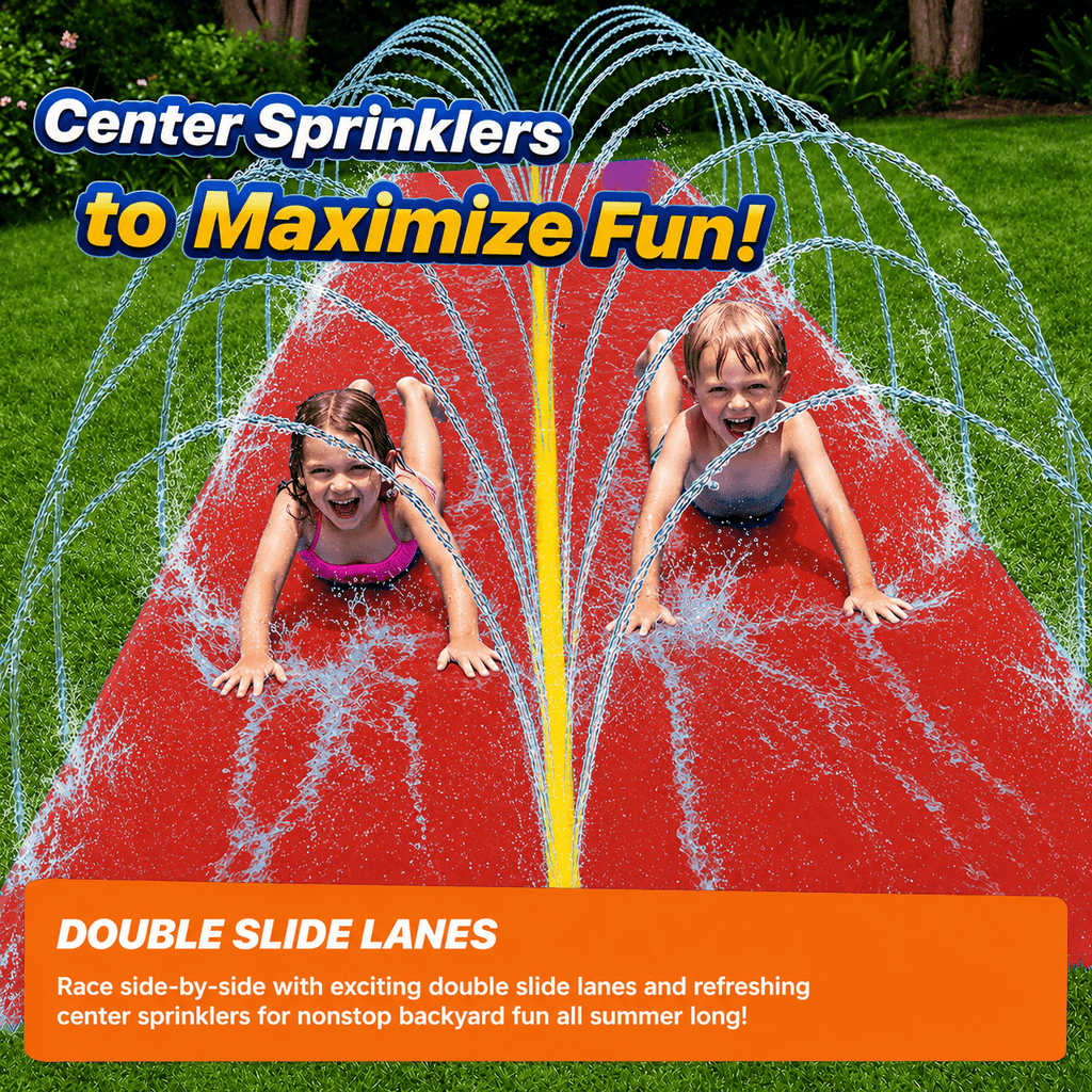 Kids Water Slide 18x5FT Backyard Slip and Slide, Dual Lane Zigzag with the Listed Color, Size or Set Options for Everyday Use