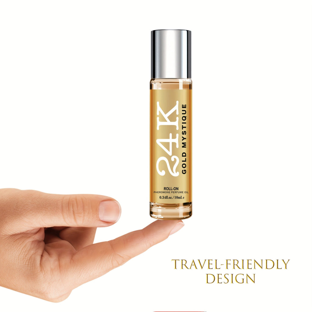 Men's Cologne 24K Infused Roll-On Perfume Oil, 0.34 Fl Oz Gold-Tone Travel Bottle with Fruit & Fresh Selection — image 6