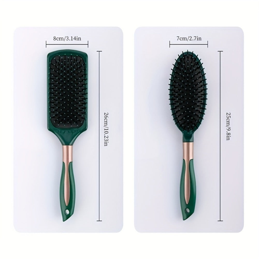 Hair Accessories Five-Piece Green Brush and Comb Set with Cushion Brush, Pick and Styling Tools — image 5