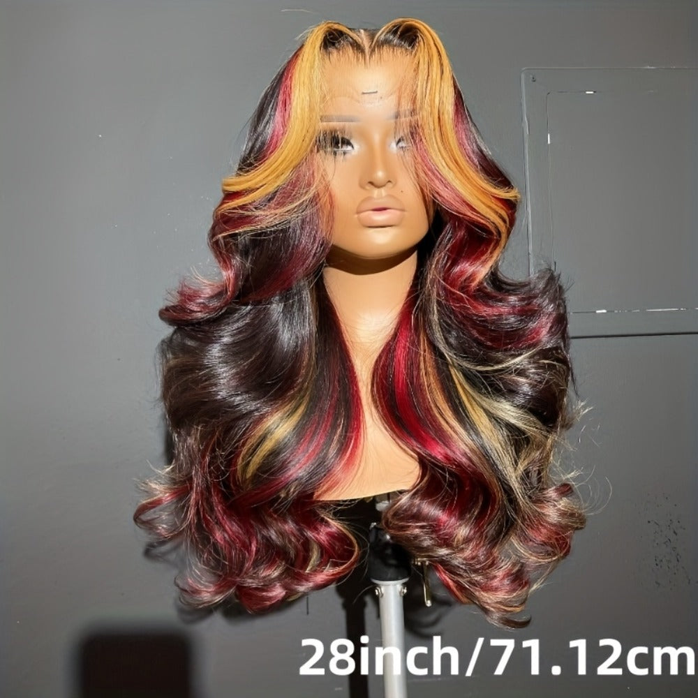 Lace Front Wig 28in Body Wave Highlight Style with 13x4 HD Lace, 180% Density, Combs and Strap — image 6
