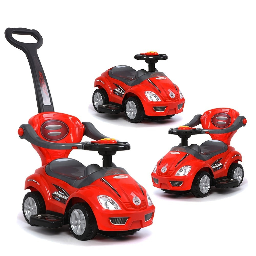 3-in-1 Toddler Push Ride & Walker Car, Baby Ride-On Toy with Guardrail, Music & Under-Seat Storage for Ages 18-36 Months — im