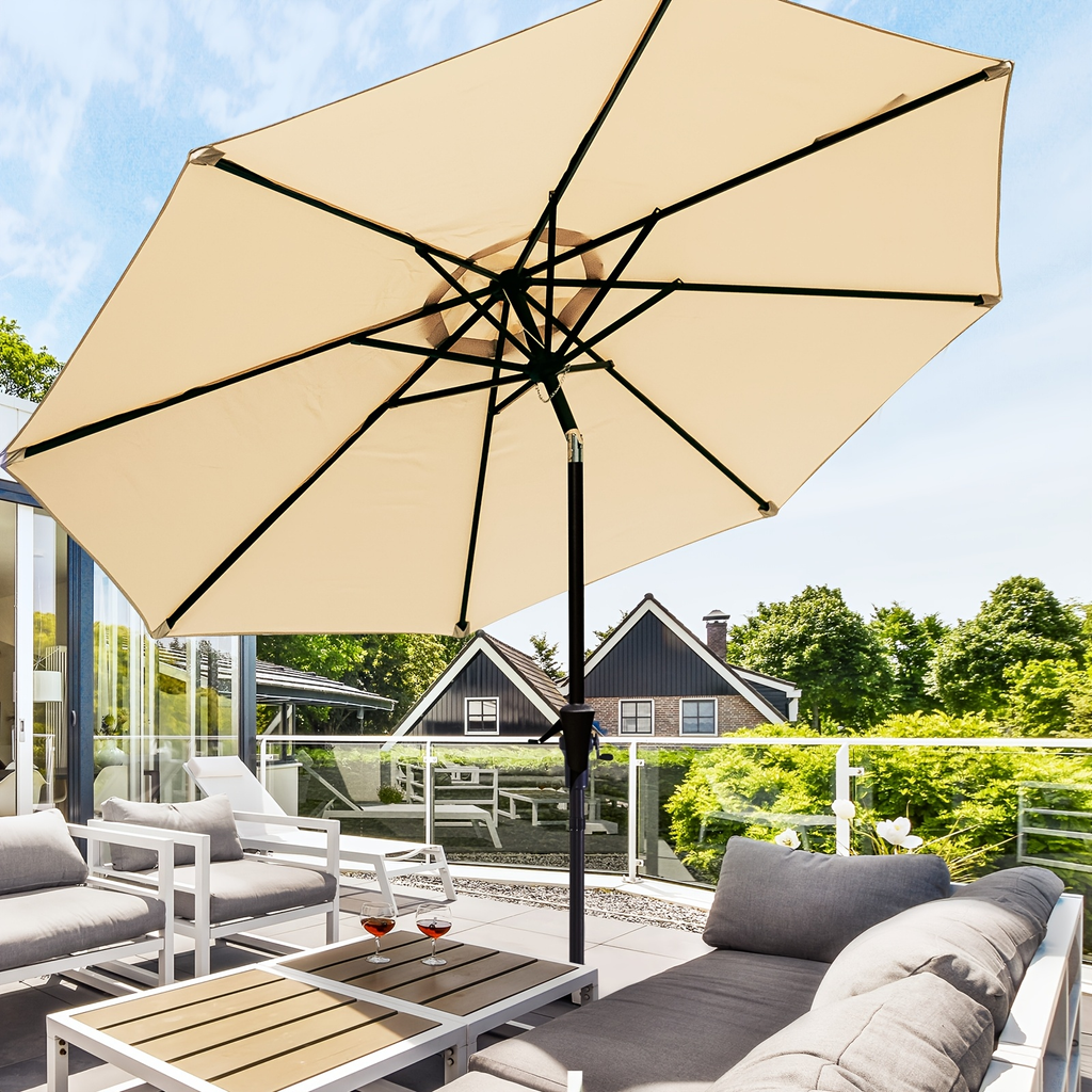 Patio Umbrella 9FT Market Table Style with Dual Vents, Tilt, Crank and Eight Color Options — image 14