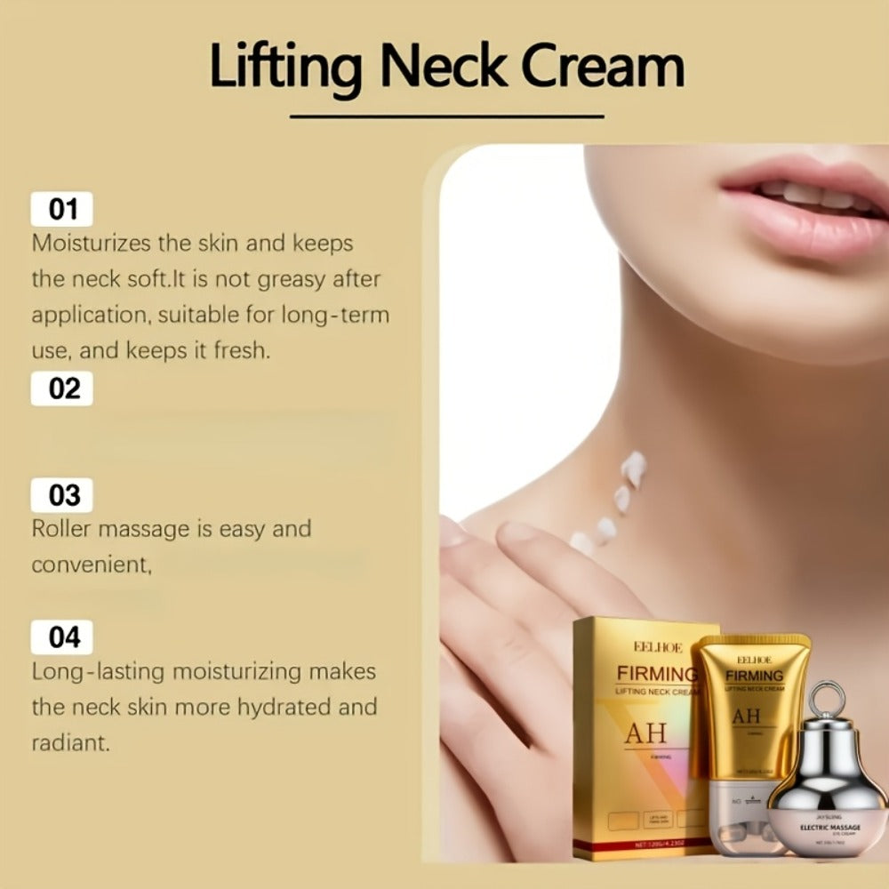 Eye Cream Neck Roller Cream Kit 2 Piece - Coffee Seed Extract Hyaluronic Acid Instant for Bath Time, Home Spa and Personal Ca
