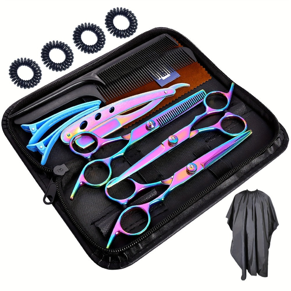 Hair Scissors Set in a Professional 16pcs 6.0 Inch Salon Shear Design for Flat Cut and Bangs — image 1