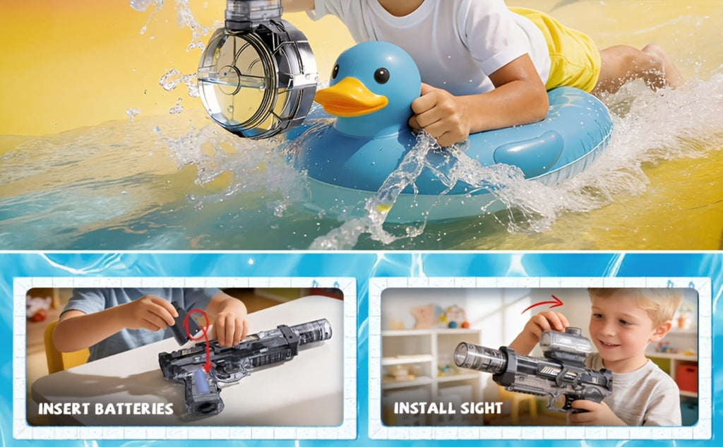 Two-Piece Electric Light-and-Sound Water Blaster Sets in 727 or 737 Models and Blue or Black Colors — image 19