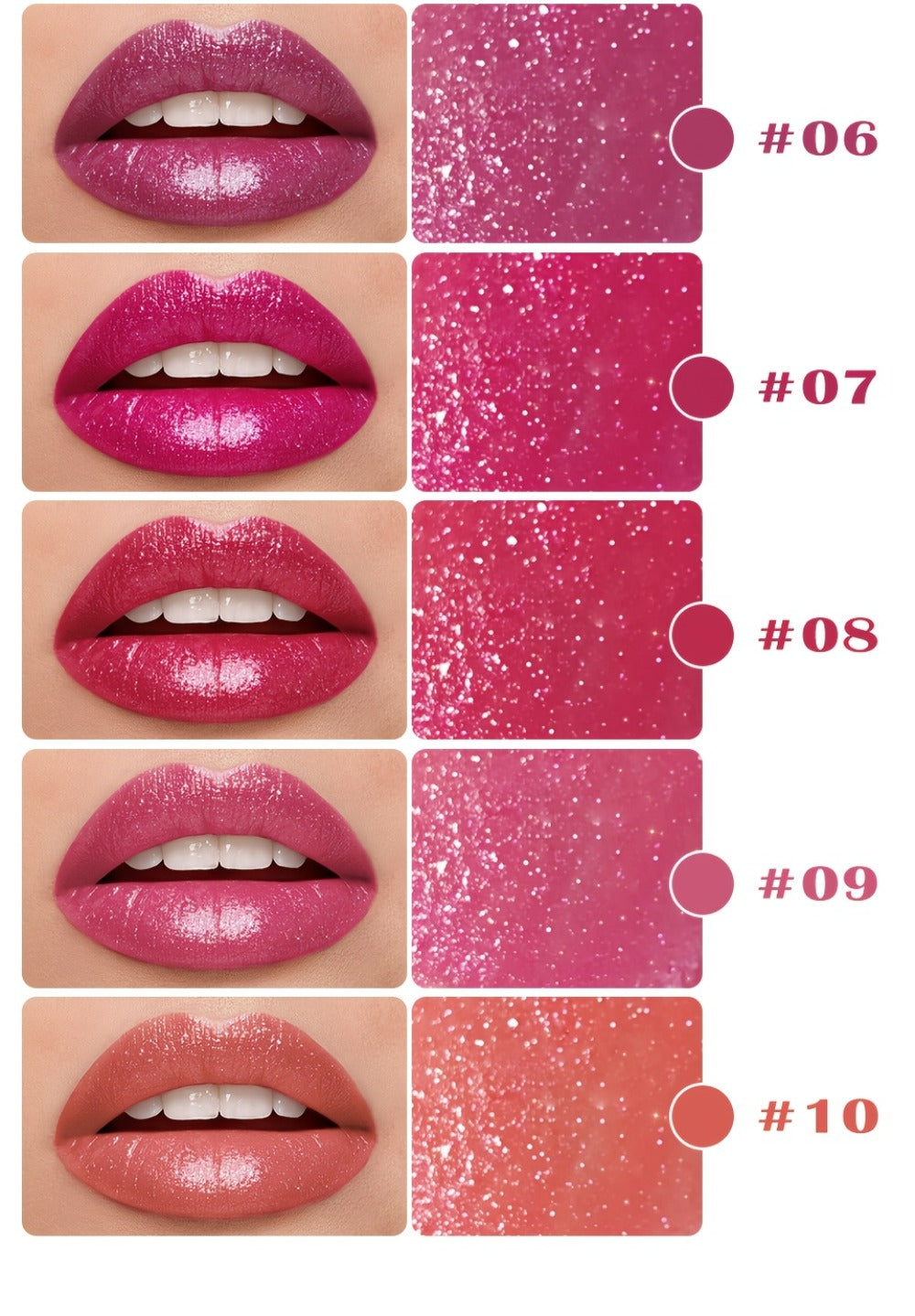 Lipstick Set, LANCMANNI 5-Color Angled-Tip Shine Collection with Two numbered shade-group Options — image 8