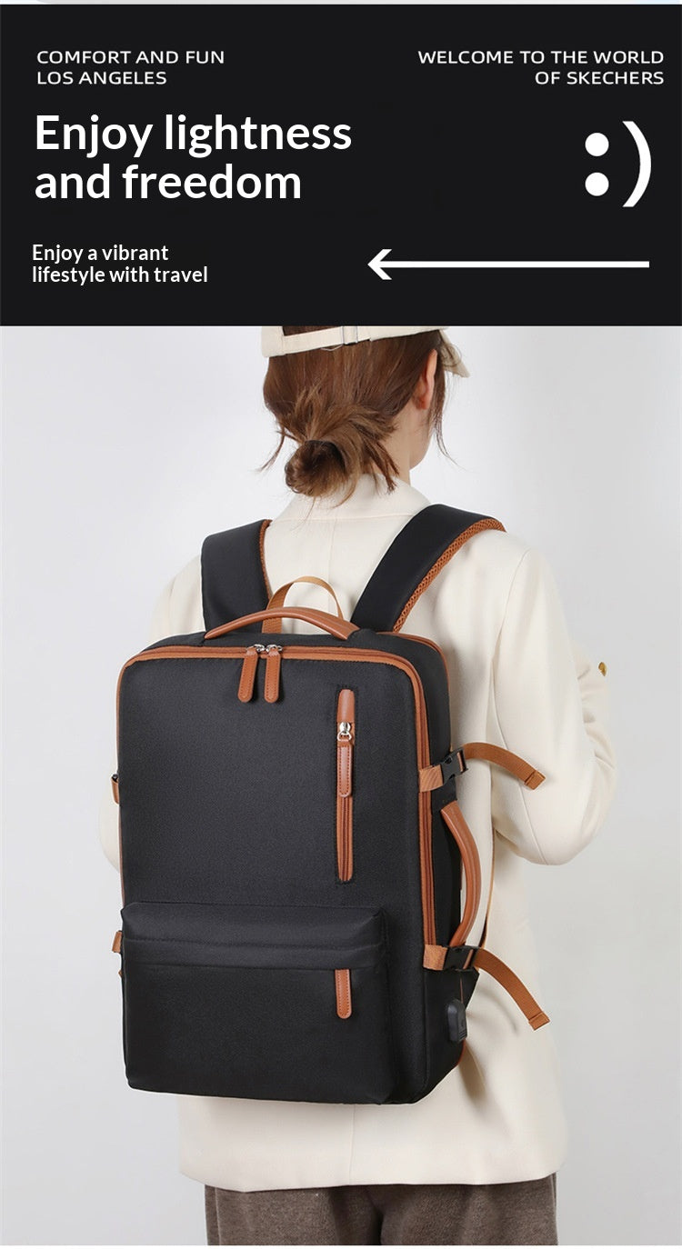 Business Travel Laptop Bag With Dual-Shoulder USB Charging Port