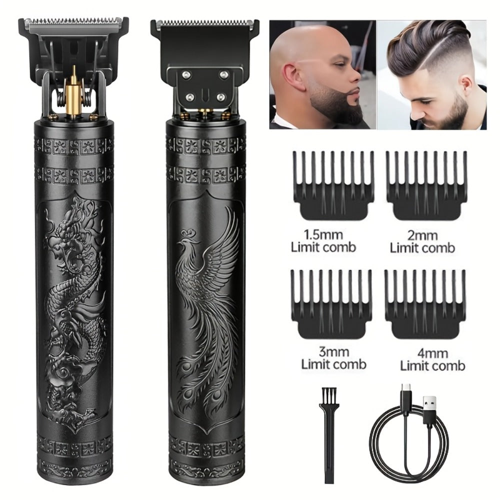 Hair Clipper Cordless USB-Rechargeable Set with Adjustable Blade, Four Guide Combs and Three Style Options — image 2