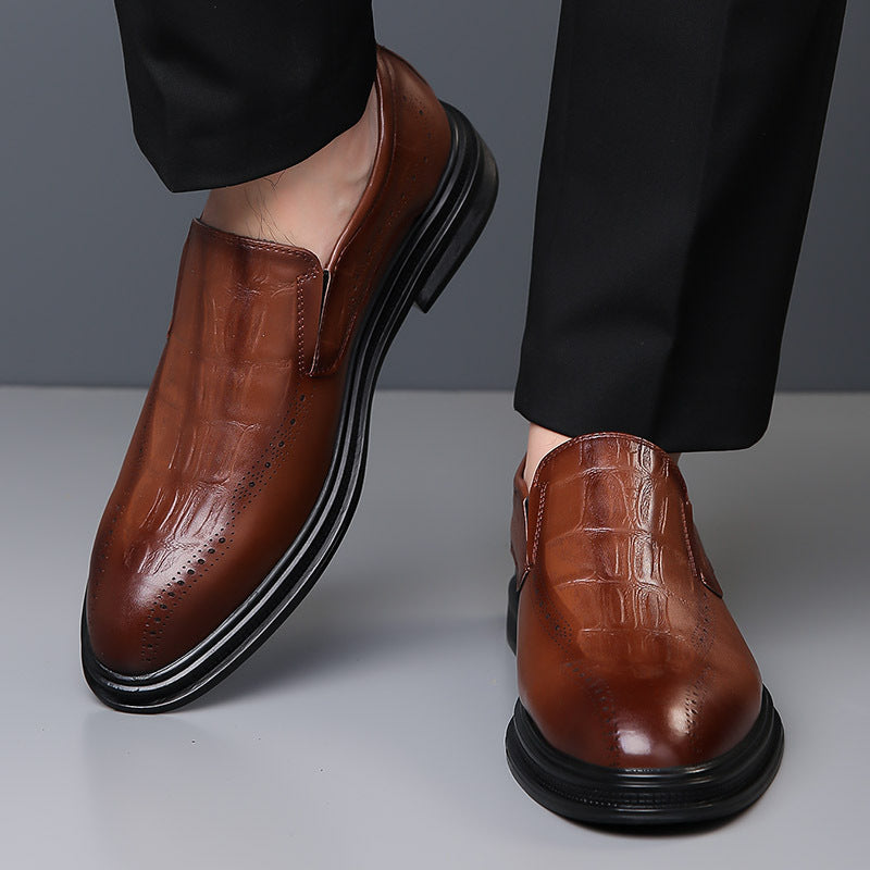 Mens Casual British-style Pointed Leather Shoes
