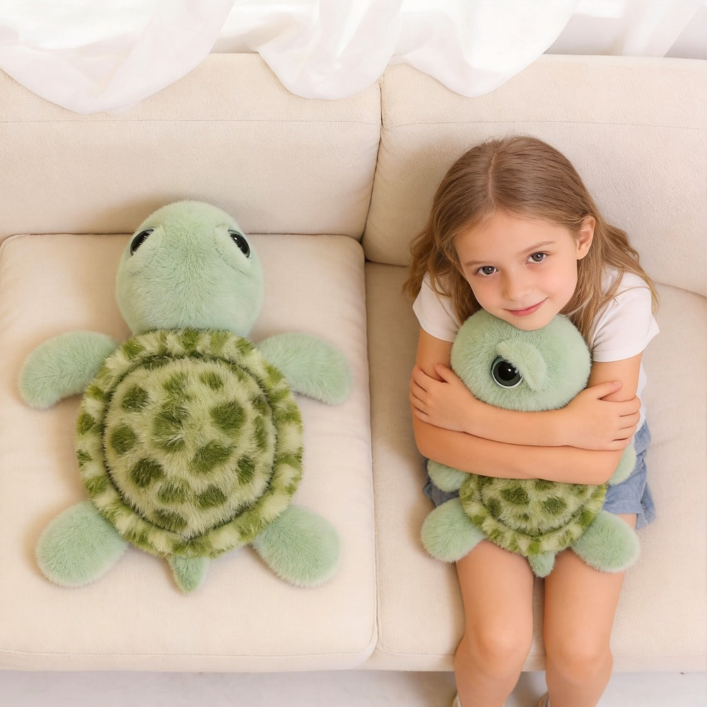 Stuffed Animal Big-Eye Turtle Pillow in 15.75-Inch Size with Melancholy Face and Soft Plush Fabric — image 5