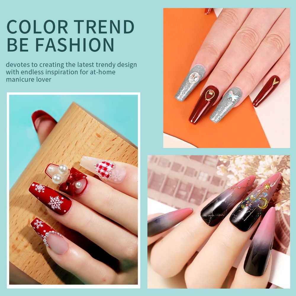 20-Color Gel Nail Polish Kit, Model ZH666-2 with UV LED Lamp, Red-to-Pink Shades, Base Coat and Top Coats — image 8