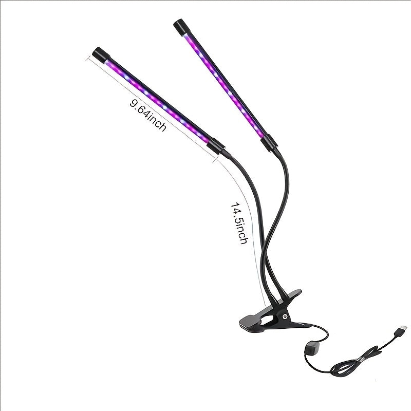Clamp-On Red Blue LED Plant Lamp with 3, 4 or 5 Flexible Light Bars and USB Control for Shelves — image 4