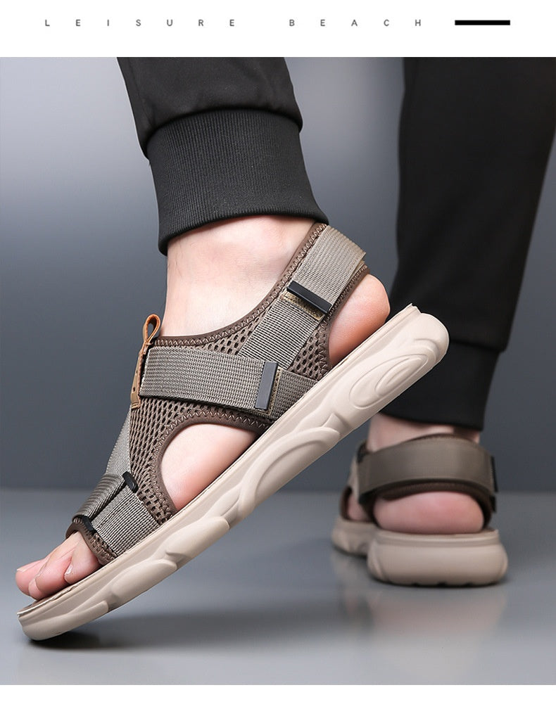 Men's Soft Bottom Non-slip All-matching Outer Wear Roman Beach Shoes