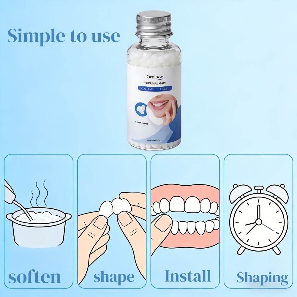 Temporary False Tooth Kit DIY Cosmetic Dental Moldable Thermoplastic Realistic Fit for Missing Broken — image 13
