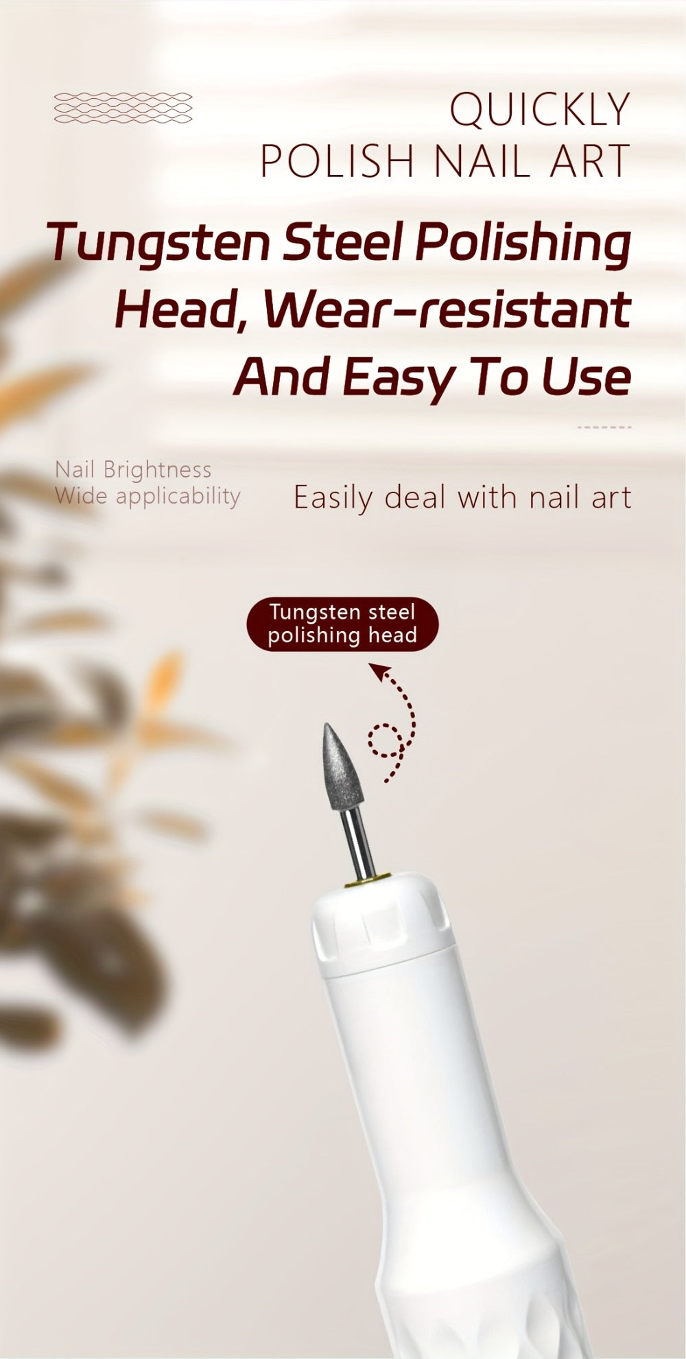 Electric Nail Drill 20000 RPM Portable E-File with Digital Display, Accessory Bits and White Finish — image 11