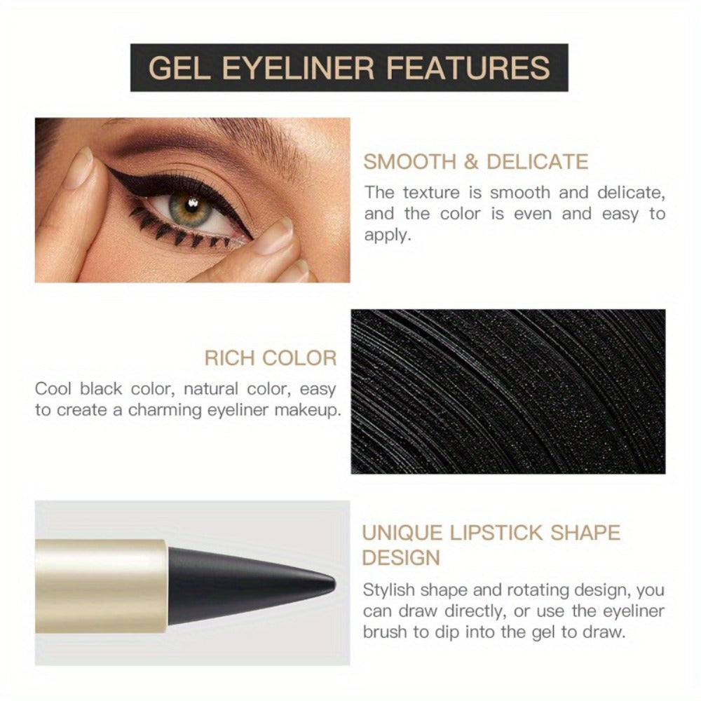 Waterproof Black Eyeliner Pencil Set 3pcs, for Makeup, Travel and Everyday Vanity Use, with the Listed Configuration — image 