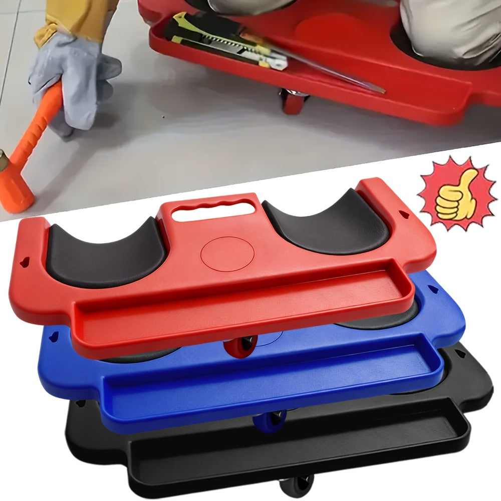 Rolling Knee Creeper Pad with Built-In Tool Tray – ABS High-Impact Frame, Cushioned Kneeling Pad for Car Repairs, Carpentry &