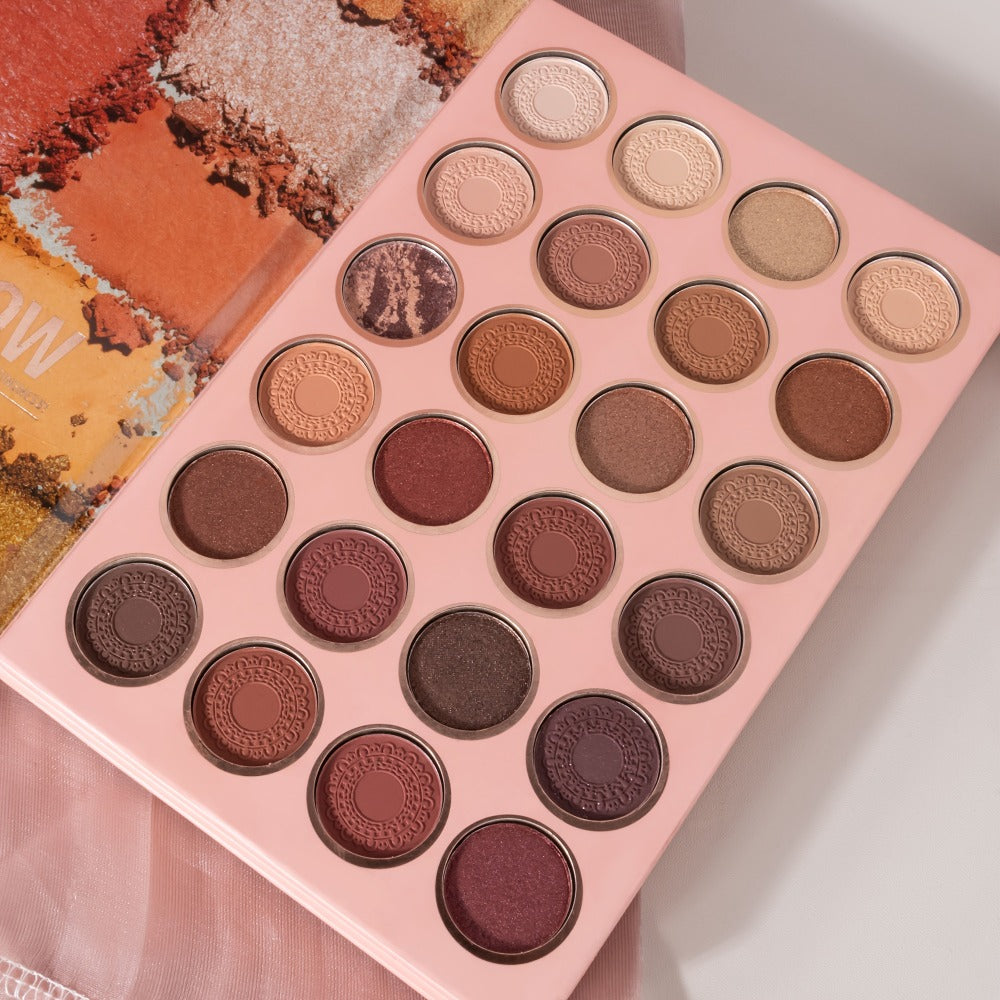 Eyeshadow Palette Book Style SHCOETY 4-in-11 Makeup Kit, 24-Color Eyeshadow + 6-Color Highlighter + 6-Color Blush + 7-Color C
