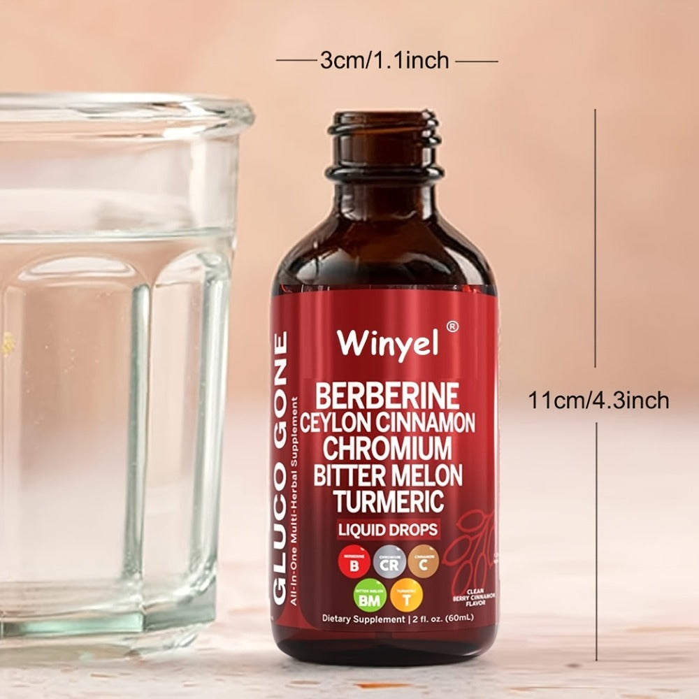 Blood Sugar Support Liquid Drops with Ceylon Cinnamon Berberine Bitter Melon Gymnema Chromium Turmeric Panax Ginseng — image 