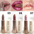 Glitter Shimmer Lipstick Set 3Pcs Pearlescent Pinkish Golden Creamy Glossy Sparkle Lip Gloss Lip Makeup for Party Stage Cospl