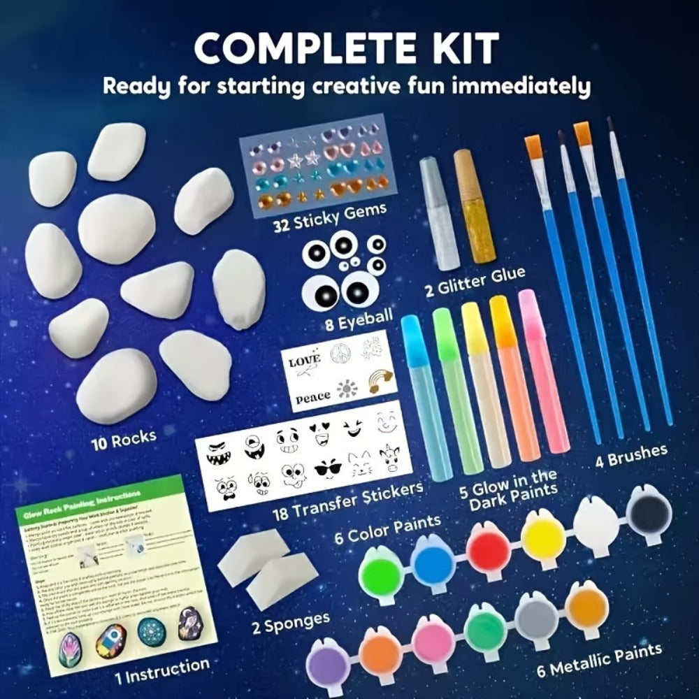 Stone Painting Set Glow in the Dark for Kids with the Listed Color, Size or Set Options for Everyday Use — image 4