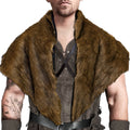 Viking Wolf Fur Cloak & Medieval Mantle with Crossed Chest Straps – Faux Fur Shoulder Wrap for Men & Women — image 6