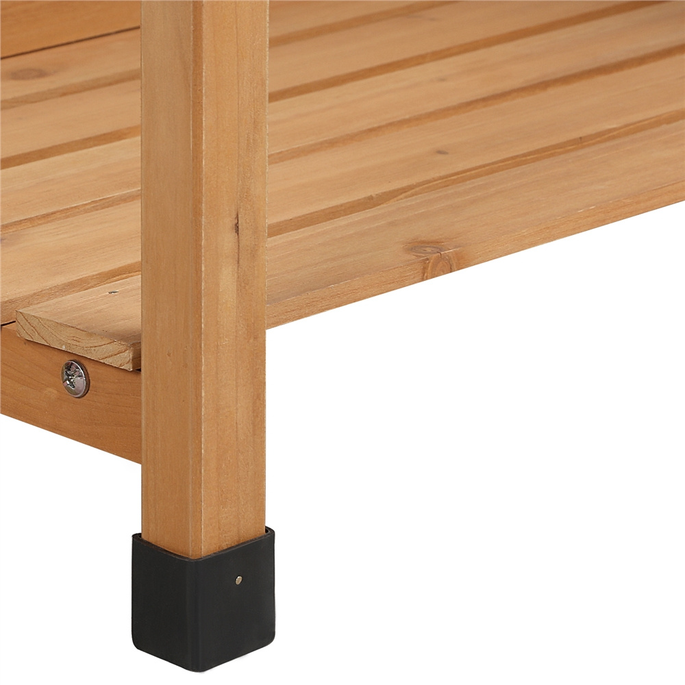 Garden Potting Table 4-Tier with Removable Sink, Adjustable Shelf, Drawer & Side Hooks, Outdoor Planter Stand for Yard Greenh