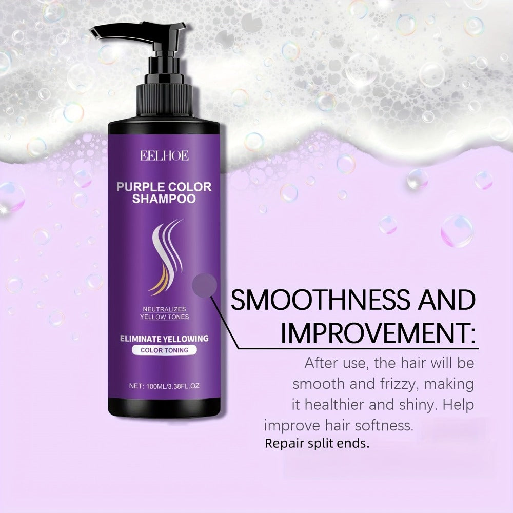 Three-Piece Purple Hair Care Set with Shampoo, Conditioner and Coordinated Argan Oil Bottle — image 7