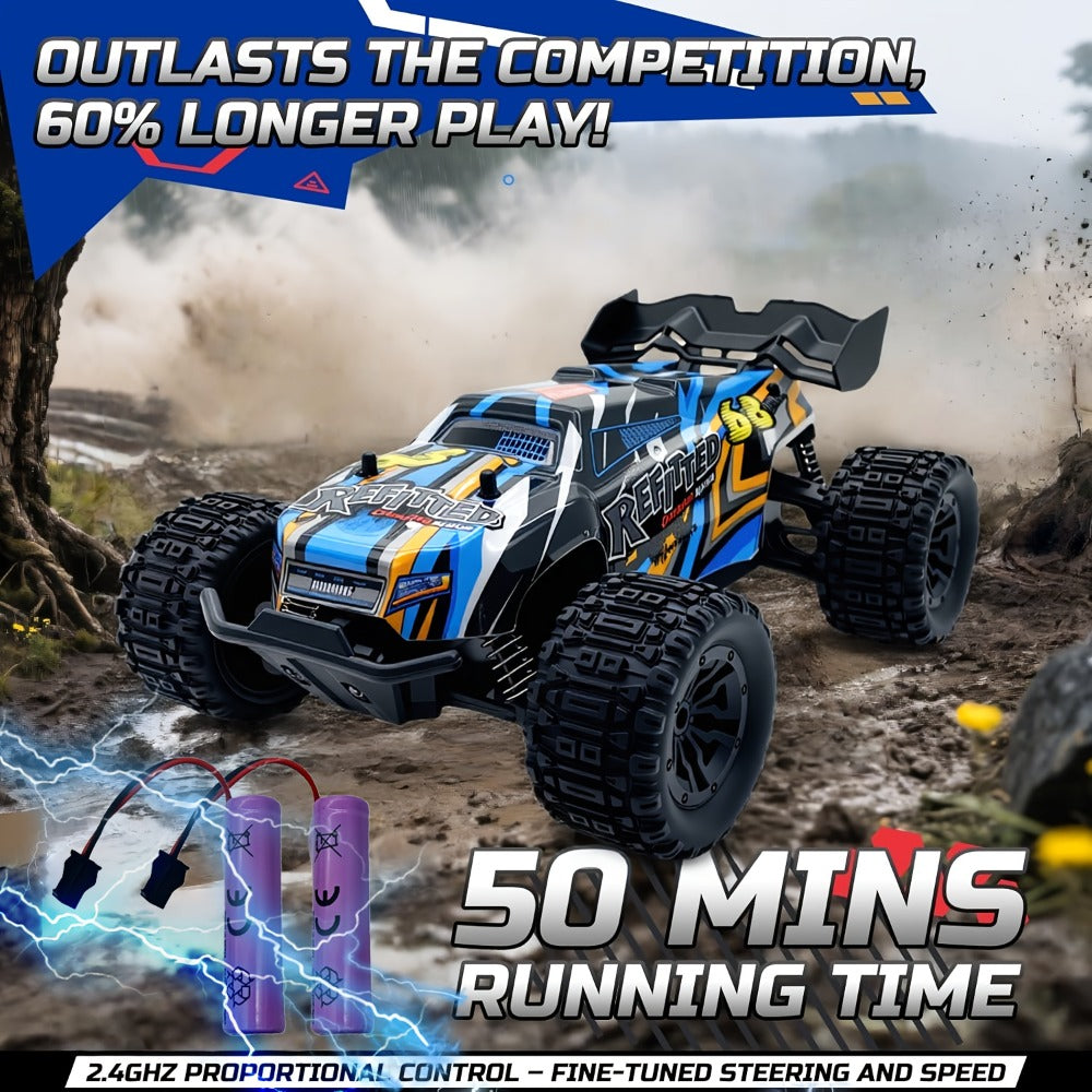 1:18 Scale RC Off-Road Car 35+ KM/H 4WD, 2.4GHz High Speed Remote Control Truck, Hobby Grade RC Racing Crawler for Kids & Adu