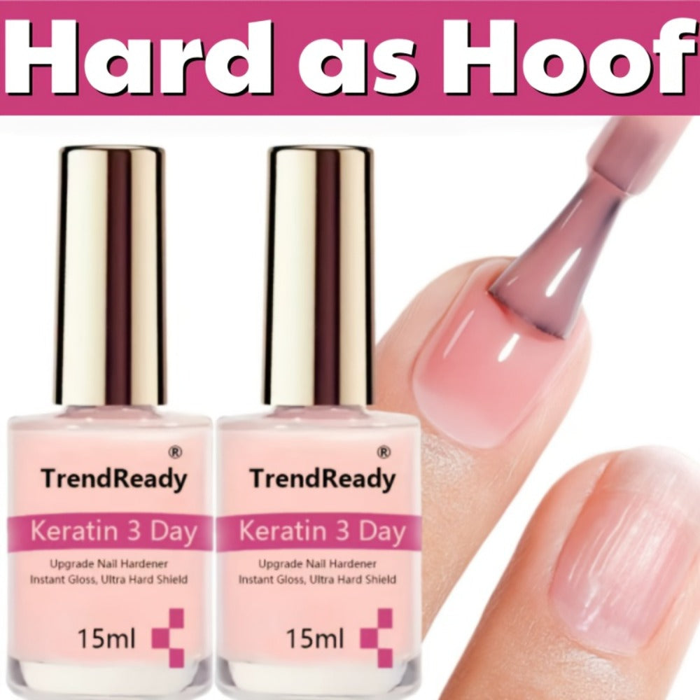 Nail Hardener Base Coat 2 Pack – Protein Repair Strengthener Treatment, HEMA-Free, Ridge Filler, Clear Polish for Weak Brittl
