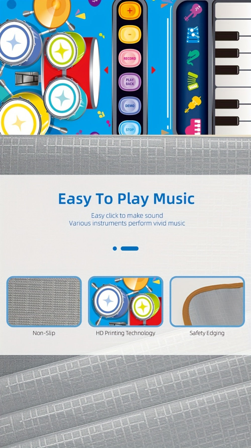 Kids Electronic Drum Music Mat, Multifunctional Musical Toy for Skill Development & Family Bonding — image 13