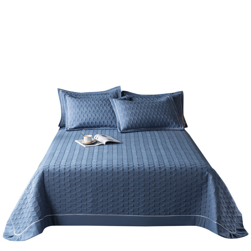 Three-piece Solid Color Quilted Quilted Bed Cover