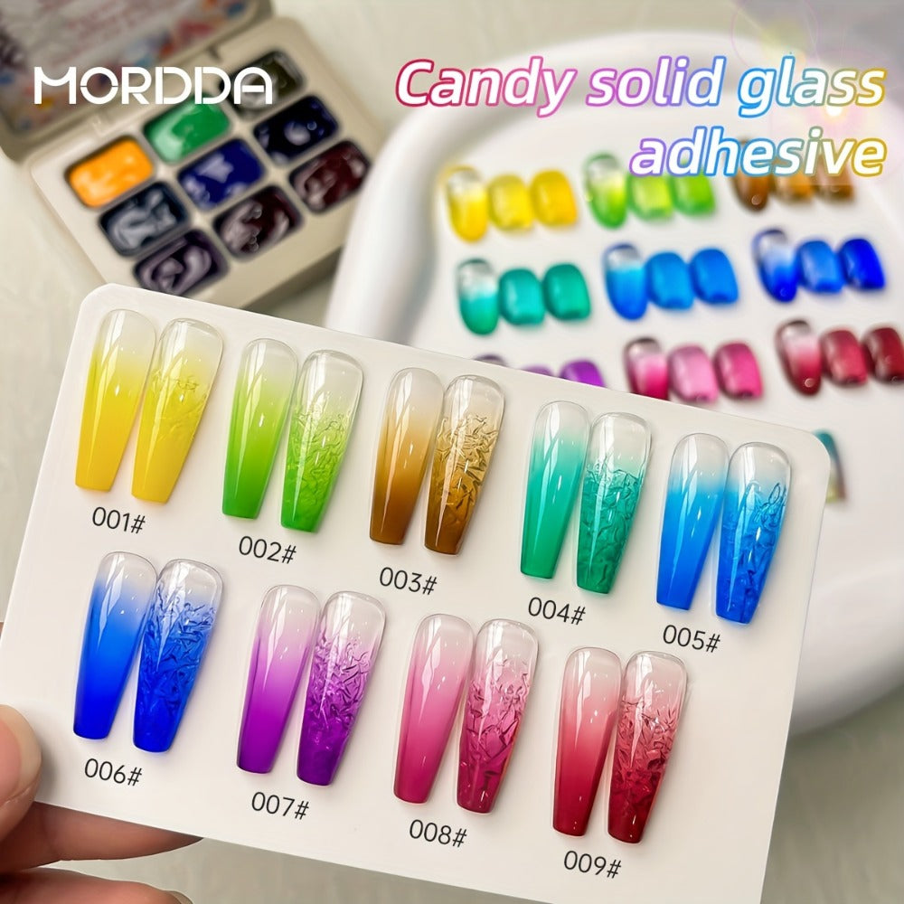 Gel Nail Polish 9-Color Candy-Glass Set with Translucent Gradient Finish and Fall-Winter Shade Palette for Nail Art — image 2