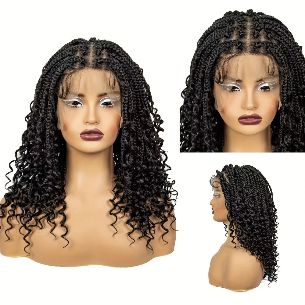 Sixteen-Inch Braided Wig with Full Lace Cap, Curly Ends and Four Black or Multicolor Checkout Options — image 10