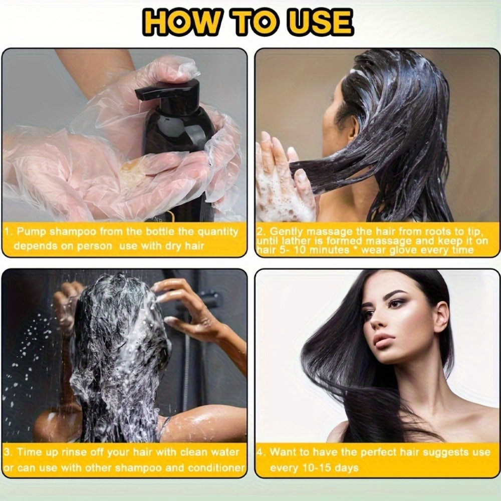 Hair Dye Shampoo, YANYUTONG 500ml Bottle with Black, Brown, Chestnut Brown and Red Shade Options — image 11