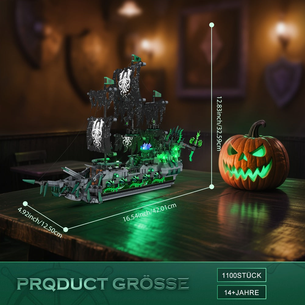 Flying Dutchman Pirate Ship Building Blocks Ghost Ship Model 40001 with LED Lights, Adult Teen Collector Construction Kit — i