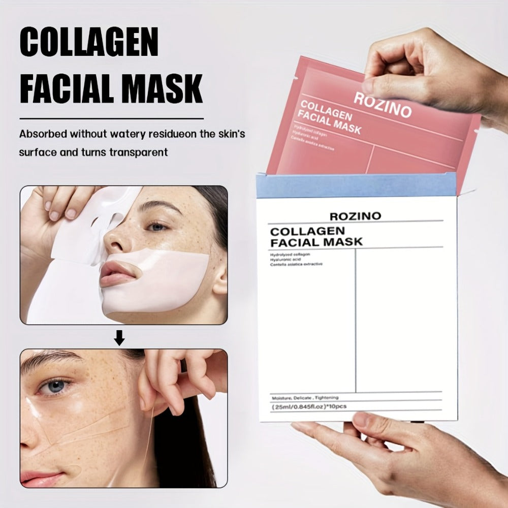 Bio-Collagen Hydrogel Sheet Mask Set 10 Pcs, Korean Beauty Face Mask with Aloe Vera, Intense Hydration — image 7