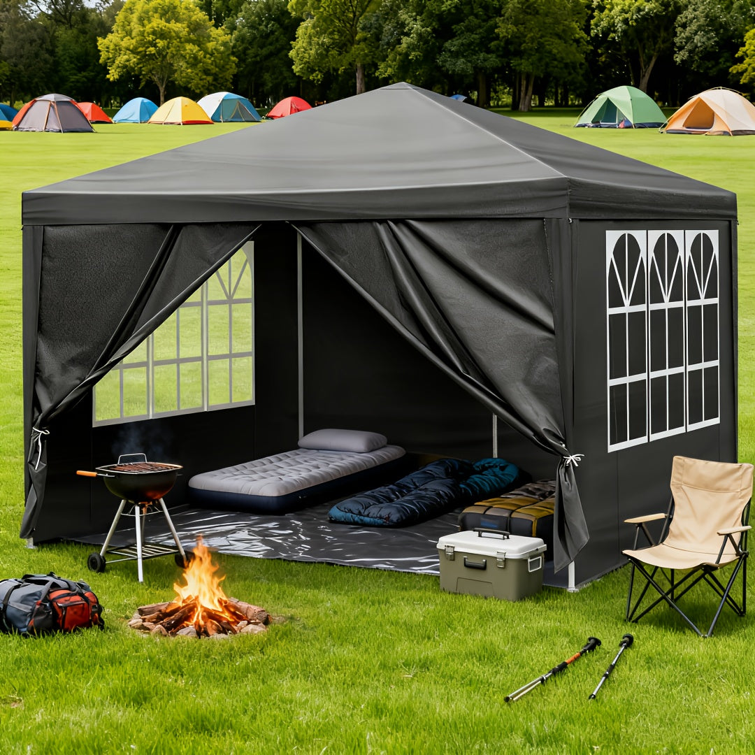 PE Fabric 10x10ft Canopy Tent with No-Wall, Three-Sidewall or Four-Sidewall Package Options — image 5