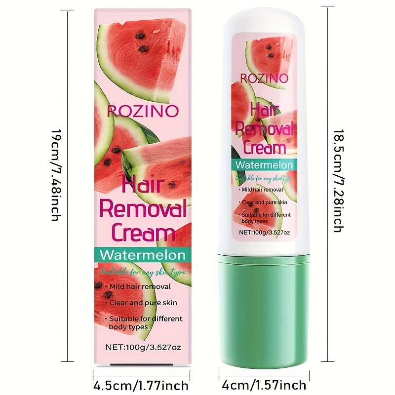 Hair Removal Cream ROZINO 100g Watermelon Roll-On Bottle with Carton for External Body Grooming — image 17