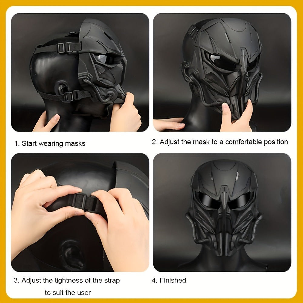 Silver-Plated Mechanical Costume Mask with Full-Face Sci-Fi Design and Sculpted Black Interior — image 11