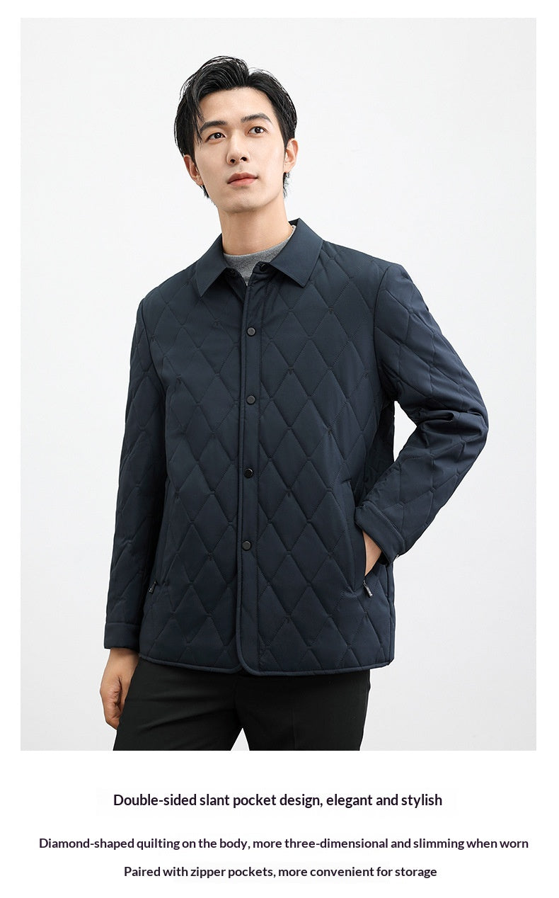 Mulberry Silk Thermal Casual Cotton-padded Jacket For Middle-aged And Elderly Men