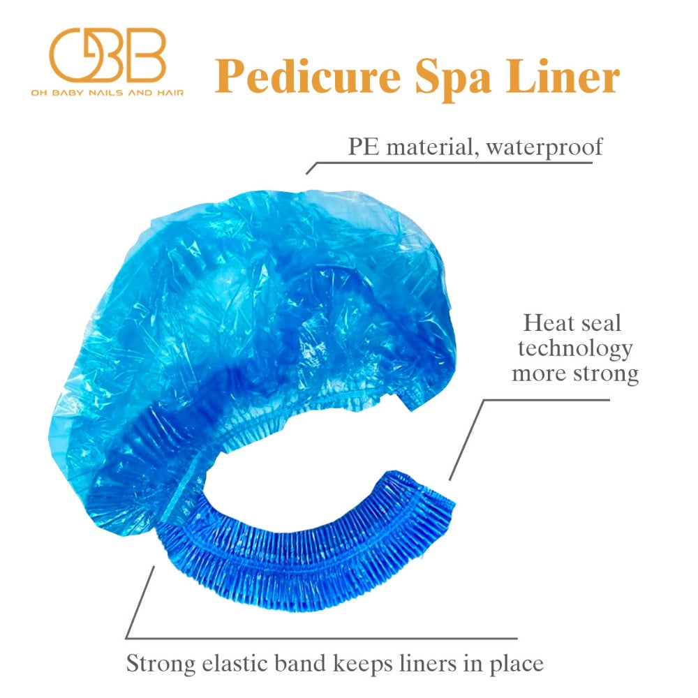 Disposable Pedicure Liners 400 Pack Single-Use HDPE Foot Bath Bowl Bags – Elastic Fit, Hygienic Nail Salon Foot Soak Liners f