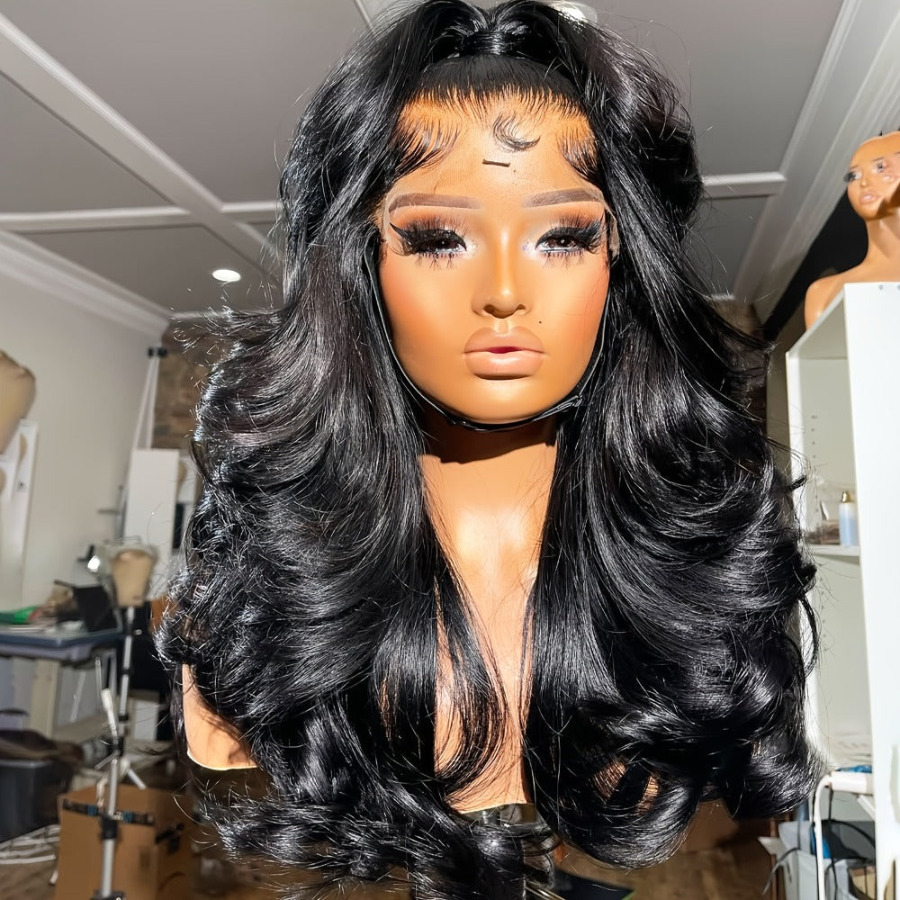 Body Wave Lace Front Wig 13x4 HD Transparent Lace 30 Inch Human Hair Glueless Bye Bye Knots Pre, for Home, Travel and Salon H