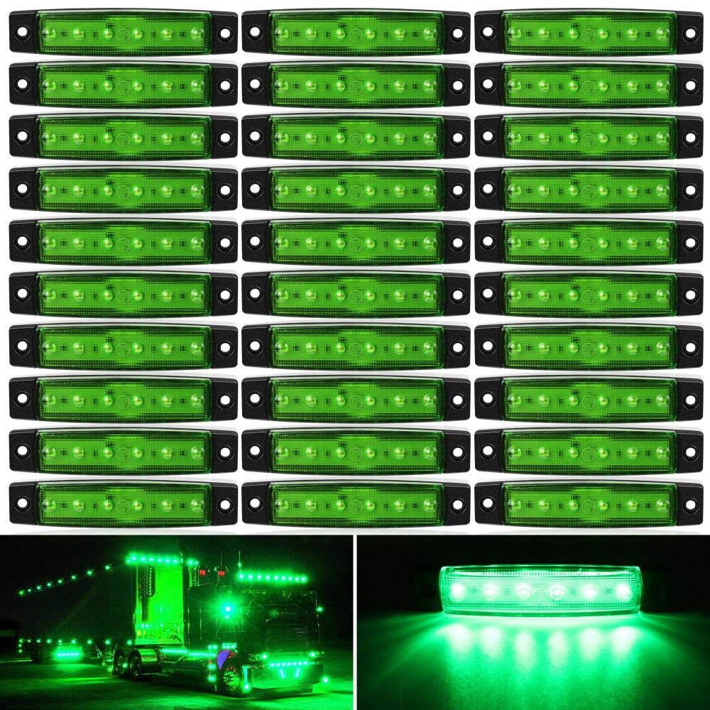 Thirty-Piece 12 V LED Side Marker Light Set with Six LEDs per Lamp in Amber, Red, White, Blue, Green or Purple — image 12