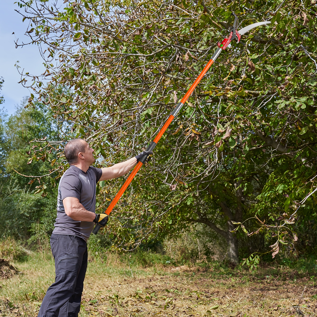 26FT Manual Pole Saw with Pruner & Bag for Garden, Patio and Yard Use, with the Listed Configuration — image 13