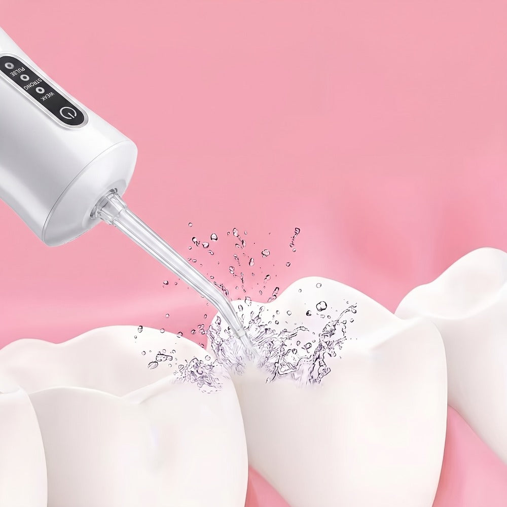 Adjustable Pressure Water Flosser with Interchangeable Nozzles – USB Rechargeable Smart Electric Oral Irrigator for Deep Teet