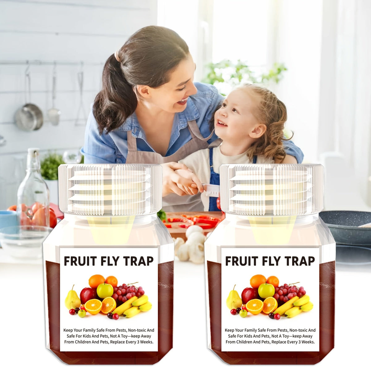 Fruit Fly Trap Indoor Sticky Flying Insect Catcher Bug Trap for Kitchen Home Plant Gnat Whitefly Fungus Gnat Pest Control — i