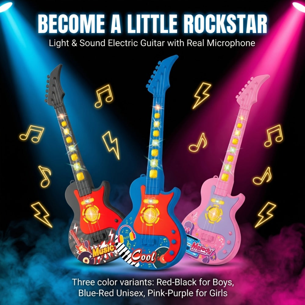 Kids Electric Guitar Toy with Microphone, Lights & Sounds, Musical Instrument Toy for Toddlers Ages 3-8 — image 7