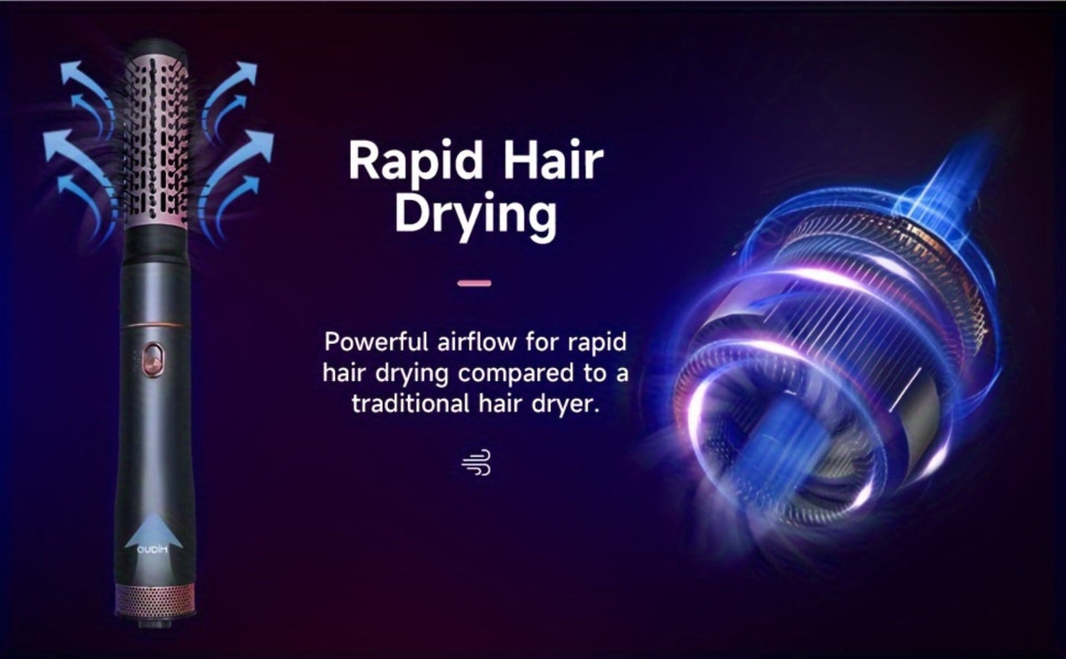 5-in-1 Hot Air Styling Comb Set Negative Ion Hair Dryer Brush with 5 Interchangeable Heads, for Home, Travel and Salon Hair S