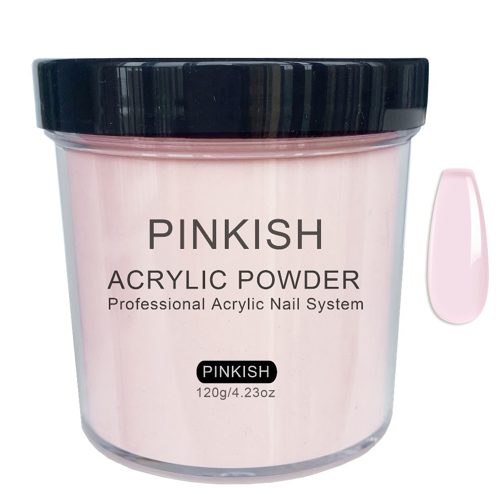 Clear Pink White Acrylic Nail Powder 4oz No Lamp Needed – Polymer Formula for Nail Extensions Sculpting 3D Nail Art Overlays 